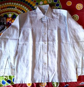 Men’s Light Blue &amp; White Vertical Striped