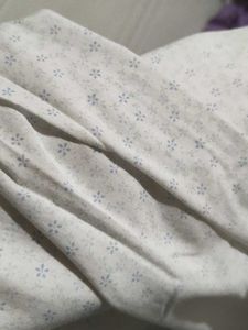White Nightgown with Blue Floral Embroidery