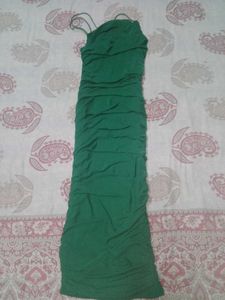 Savana Emerald Green Ruched Midi Dress