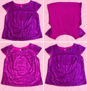 Sparkling Purplish Pink Sequin Top