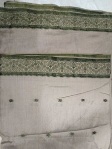 Elegant Beige Saree with Green Border