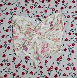 Chic Floral Twist Front Mini Dress