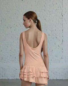 Beige Ruffled Mini Dress