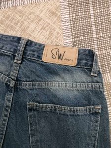 Stylish Wide Leg Blue Jeans for Women