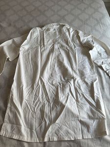 Classic White Long Sleeve high-low Shirt