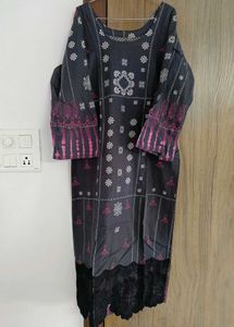 Black 3 Piece Lawn Dress