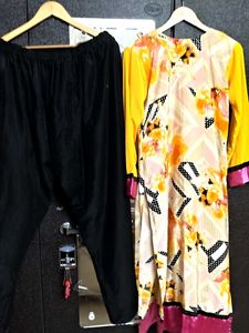 Long Kurti Set🖤💛