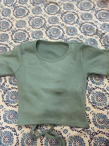 Korean Mint Green Ribbed Crop Top