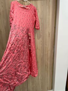 Pink Printed Anarkali Kurta