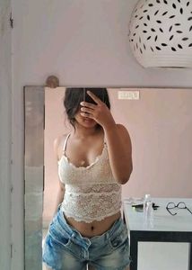 Padded Cute Camisole With Lace Detailing