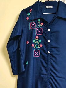 Embroidered Blue Kurta