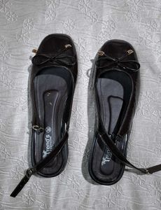 Women's Shiny Brown Ballet Flats