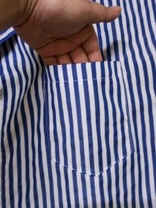 Blue Striped Button-Up Shirt