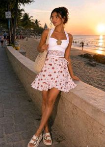 Floral Wrap Mini Skirt