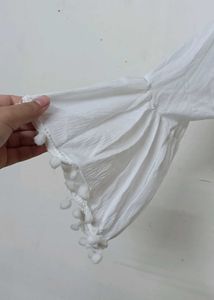 Embroidered White Peasant Dress
