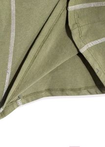 Girls Olive Green And Brown Solid Cotton Tshirt