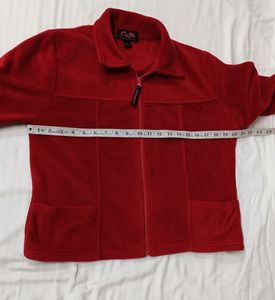 CKM Brand Women's Red Fleece Jacket