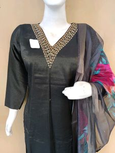 Beautiful Aari work Kurta Set with Dupatta