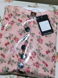 Floral Long Kurthi With Flares