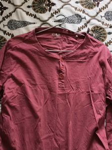 Burgundy Long Sleeve Casual T-Shirt