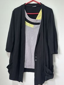 Unique Black Layered Cardigan