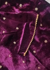 Velvet zari work suit