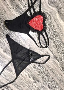 Black Heart Lingerie Set