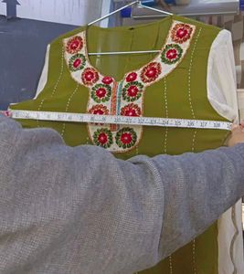 Olive Green Embroidered Dress