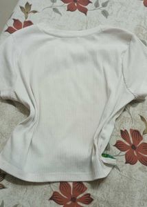 Cute Graphic Print Ribbed T-Shirt