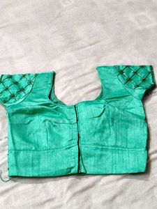 Green net saree with  Blouse