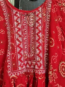 Red Anarkali Kurti