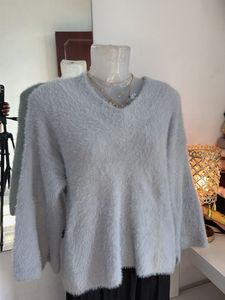Cozy V-Neck Fuzzy Sweater