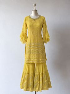 Beautiful Yellow Embroidered Kurta Set