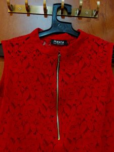 Beautiful Red Partywear Top, Pretty Red Color Sleevless Top New