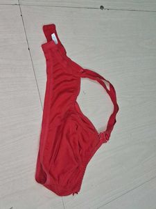 Trendy Red Bralette with Denim pick up 2