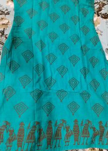 Teal &amp; Tan Printed Kurta with Salwar