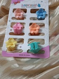 Cute Flower Hair Claw Clips Set of (6)