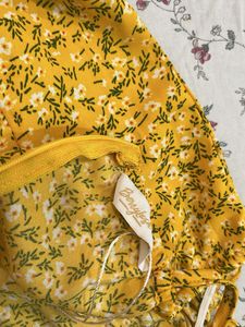 Yellow Floral Mini Dress