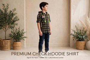 Kids Checkered Hooded Shirt