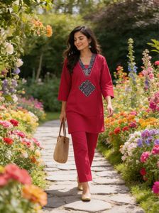 Fuscia Pink Cotton Co-Ord Set