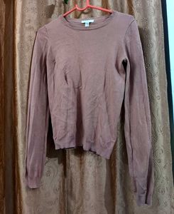H&amp;M Pink Ribbed Long Sleeve Top