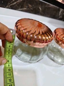 Glass Jars with Rose Gold Lids