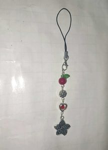 oxidised Flower and Heart Charm