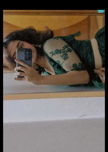 Emerald Green Lace Lehenga Choli