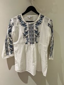 Embroidered Peasant Top