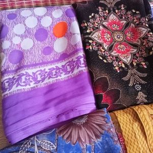 Vibrant Printed Sarees - Set of 4 fancy used