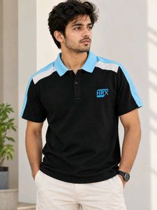 HRX Men's Black Polo T-Shirt