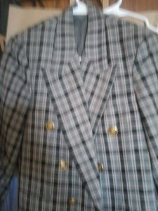 Classic Plaid Double-Breasted Blazer