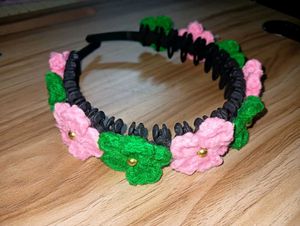 cute crochet flower hair band