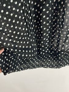 White Doted Black Top